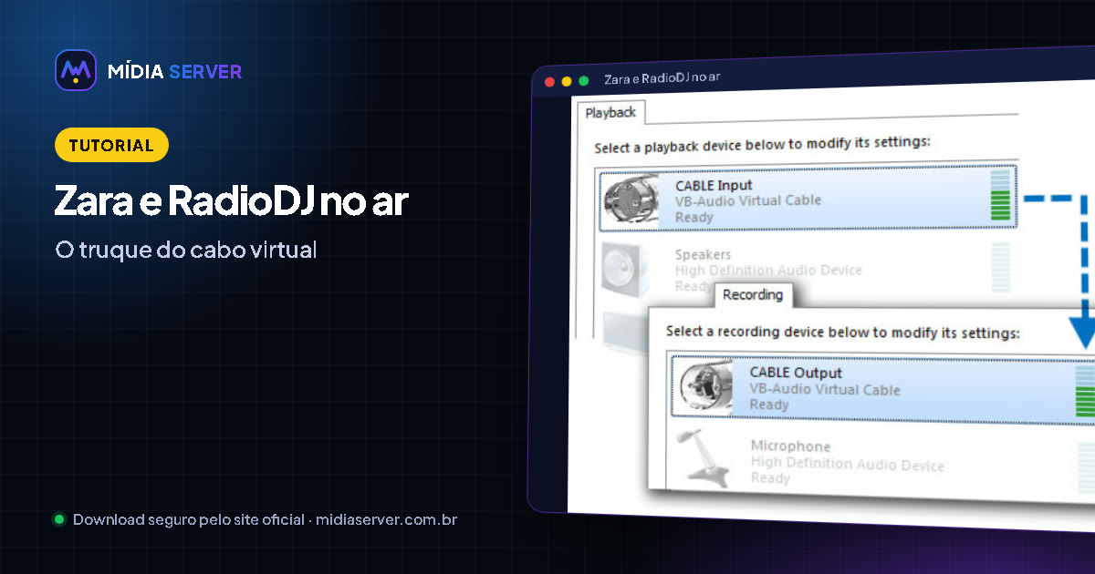Como transmitir com ZaraRadio ou RadioDJ usando VB-Cable e BUTT