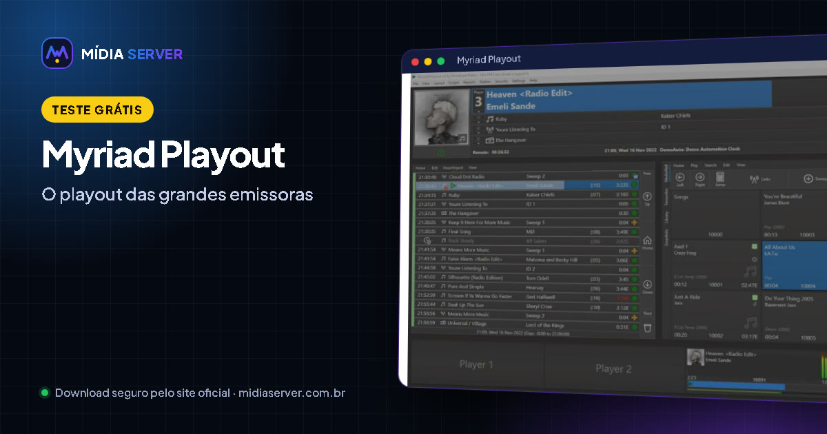 Myriad Playout: Myriad Playout: automação de rádio profissional (teste grátis)